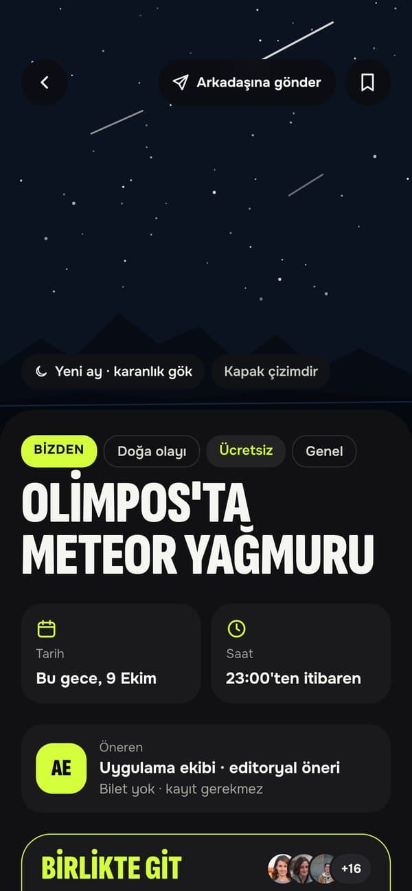 Popin uygulamasından ekran: Kaçırma dediklerimiz
